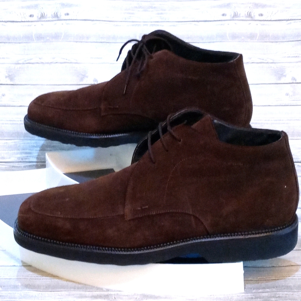 BACHRACH ANKLE BOOTS BRAWN LEATHER SUEDE